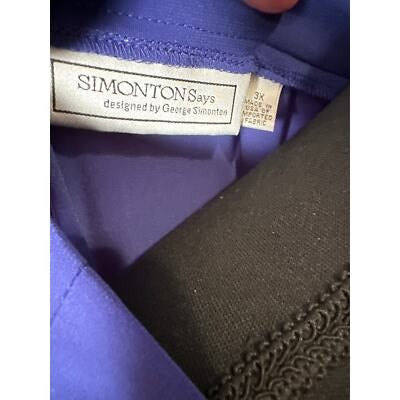 Plus size Simomton Says 3X Royal Blue blouse with peekaboo neckline