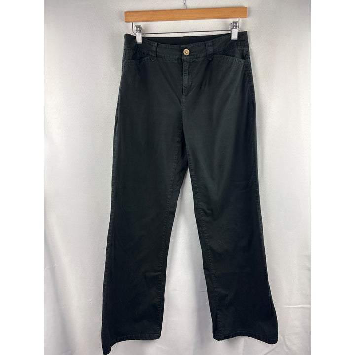 Liz Claiborne Womens Black Wide-Leg Pants Size 6 98% Cotton & 2% Spandex