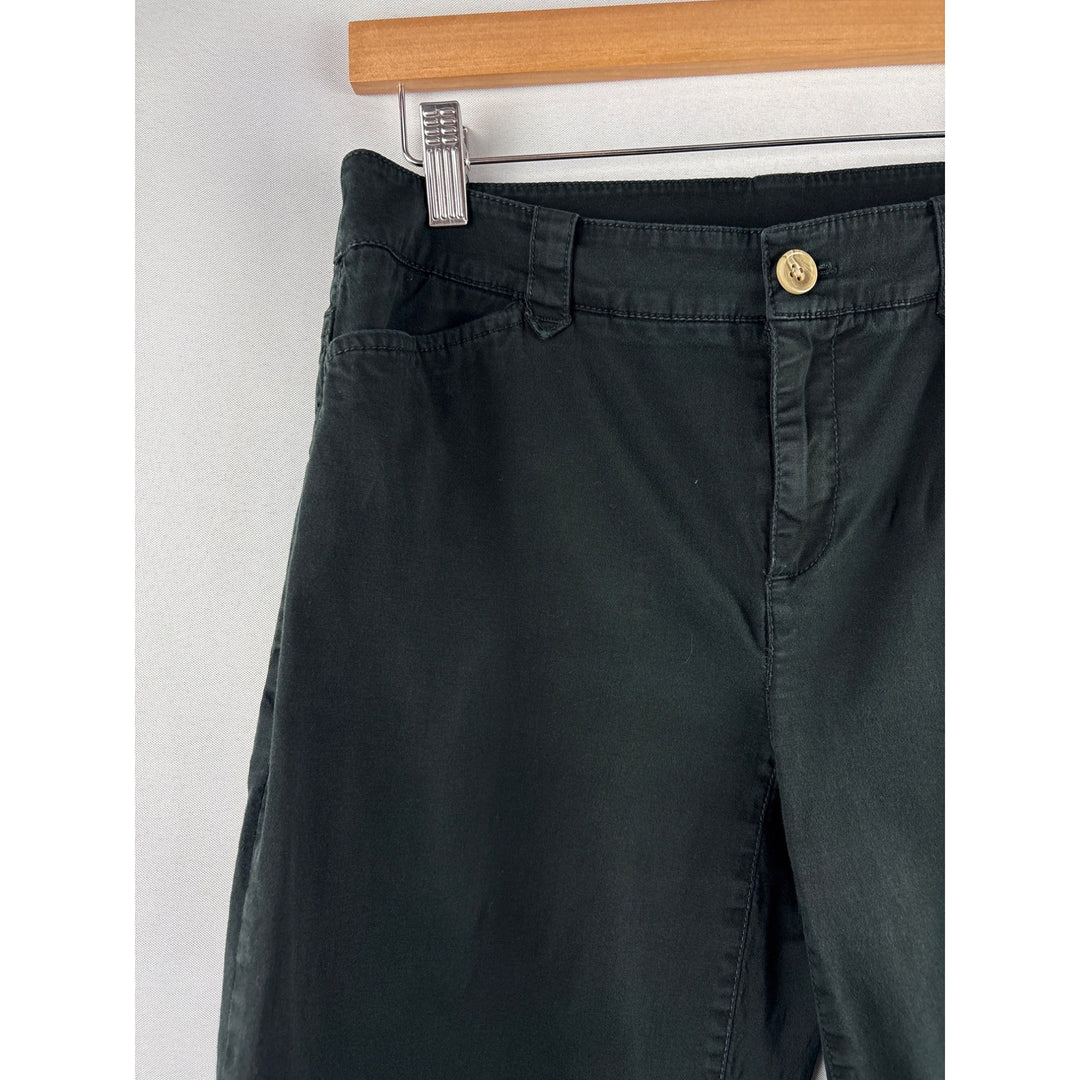 Liz Claiborne Womens Black Wide-Leg Pants Size 6 98% Cotton & 2% Spandex