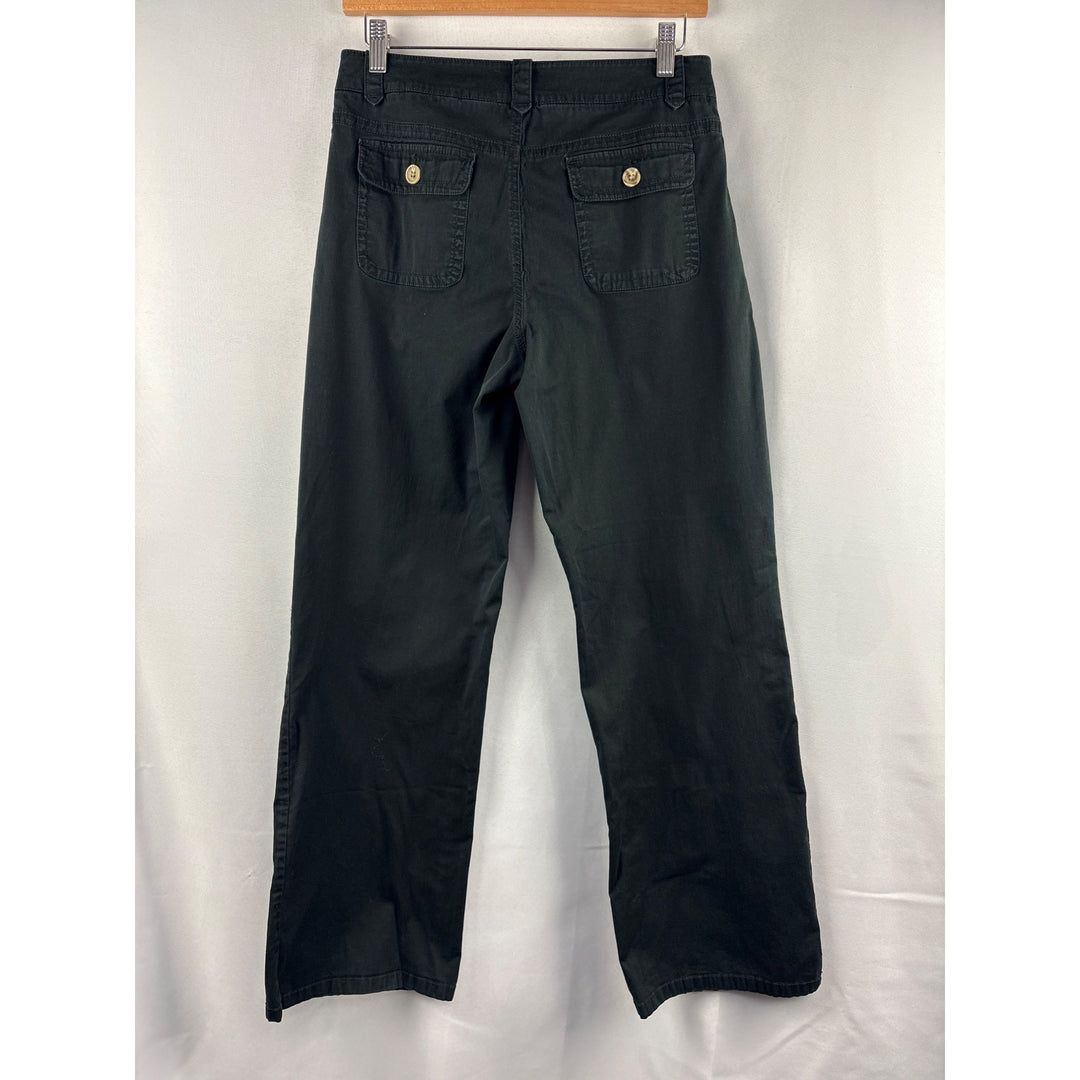Liz Claiborne Womens Black Wide-Leg Pants Size 6 98% Cotton & 2% Spandex