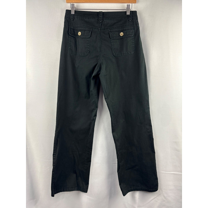 Liz Claiborne Womens Black Wide-Leg Pants Size 6 98% Cotton & 2% Spandex