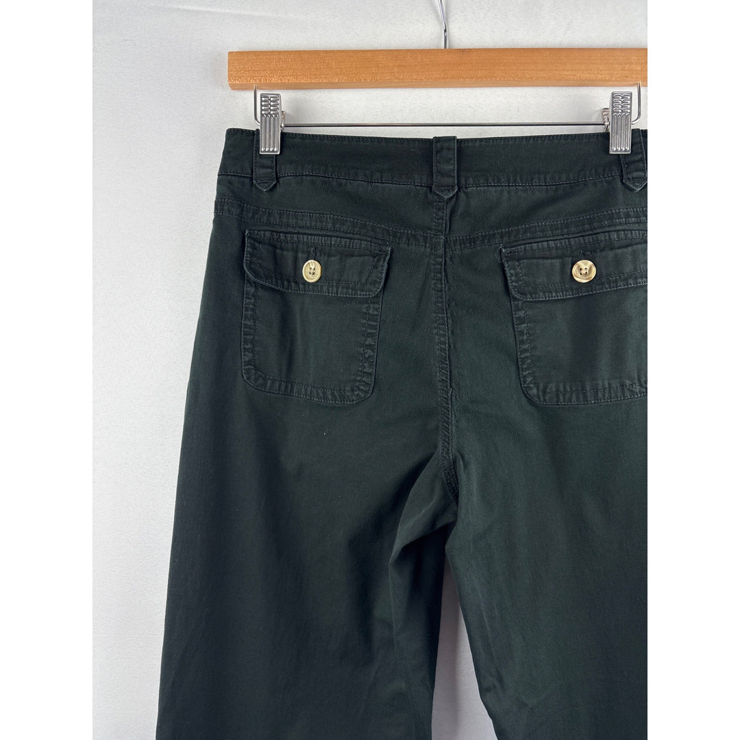 Liz Claiborne Womens Black Wide-Leg Pants Size 6 98% Cotton & 2% Spandex