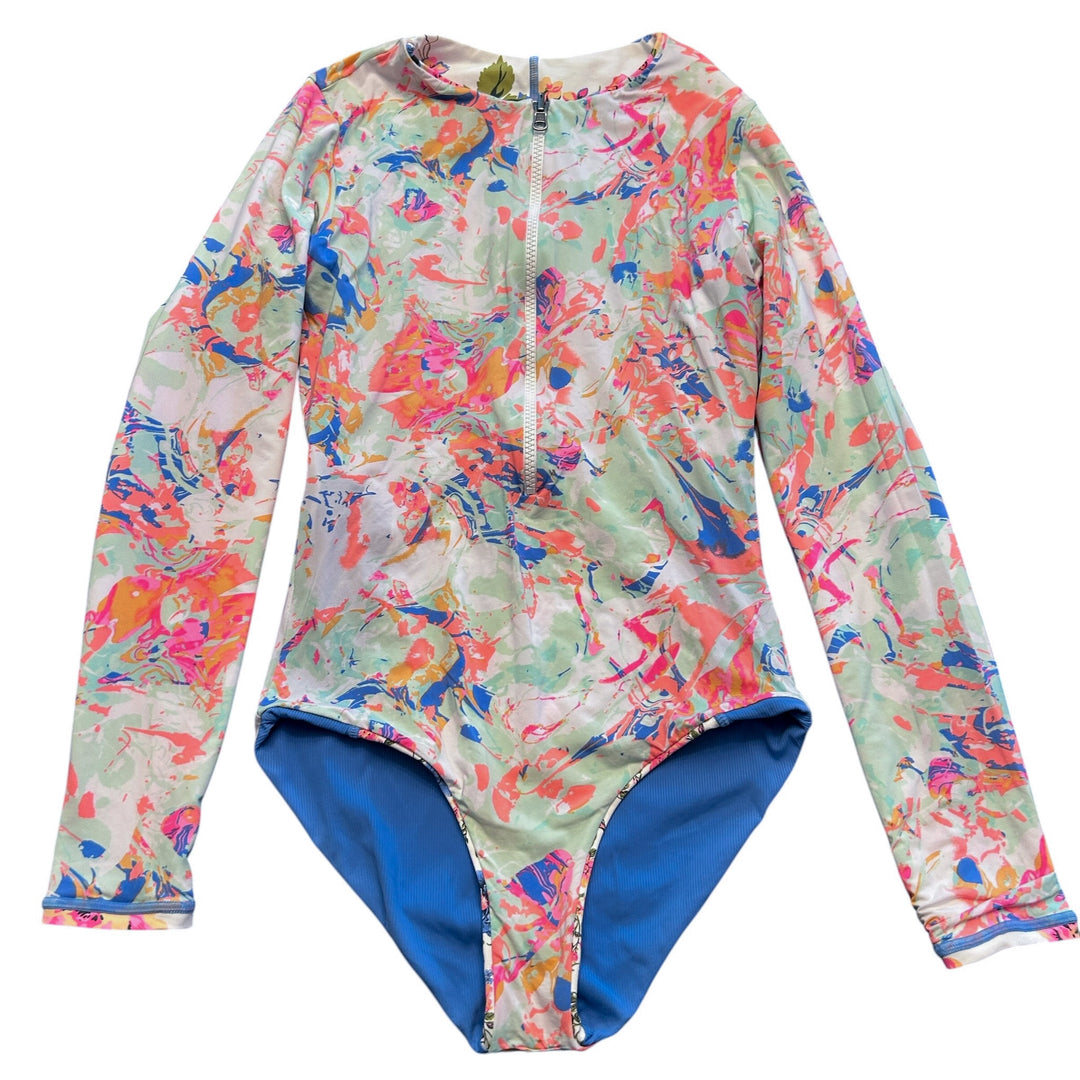 Maaji Women's XS Swimsuit Free Spirit Triton Surf One Piece Reversible Longsleeves Sunblock
