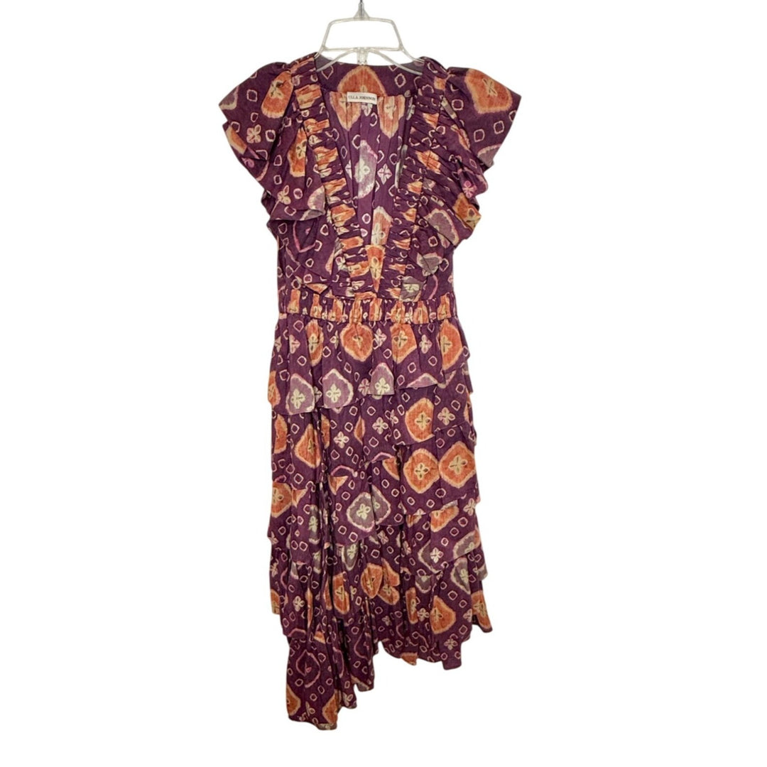 NEW Ulla Johnson Viola Printed Ruffled Midi Dress NWOT - Size 0