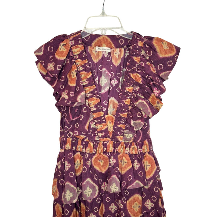 NEW Ulla Johnson Viola Printed Ruffled Midi Dress NWOT - Size 0