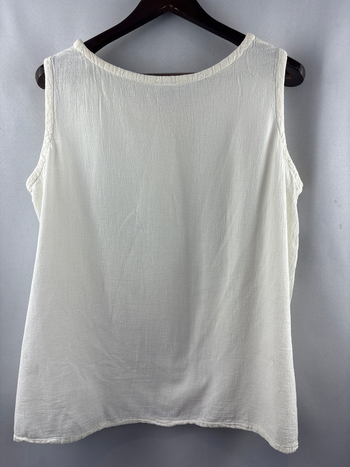 Women’s Oh My Gauze! XXL White Sleeveless Blouse