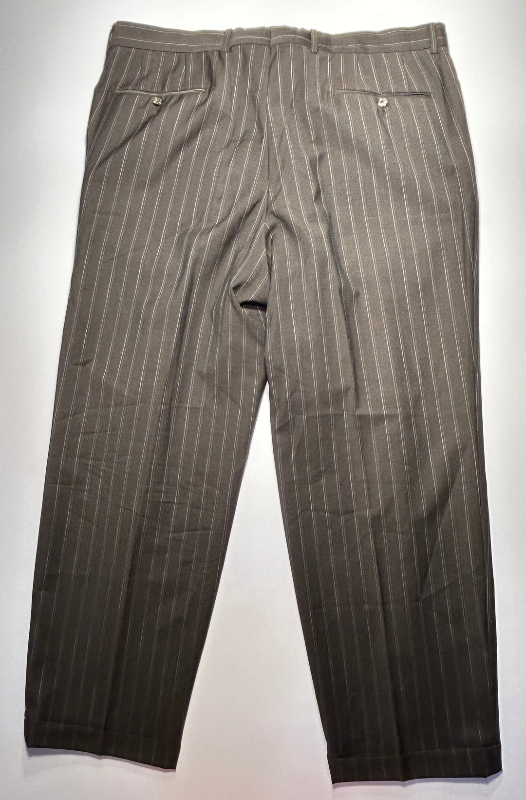 Hugo Boss Vintage Made in USA Men’s Black Pinstripe Wool Suit 46L 40x30