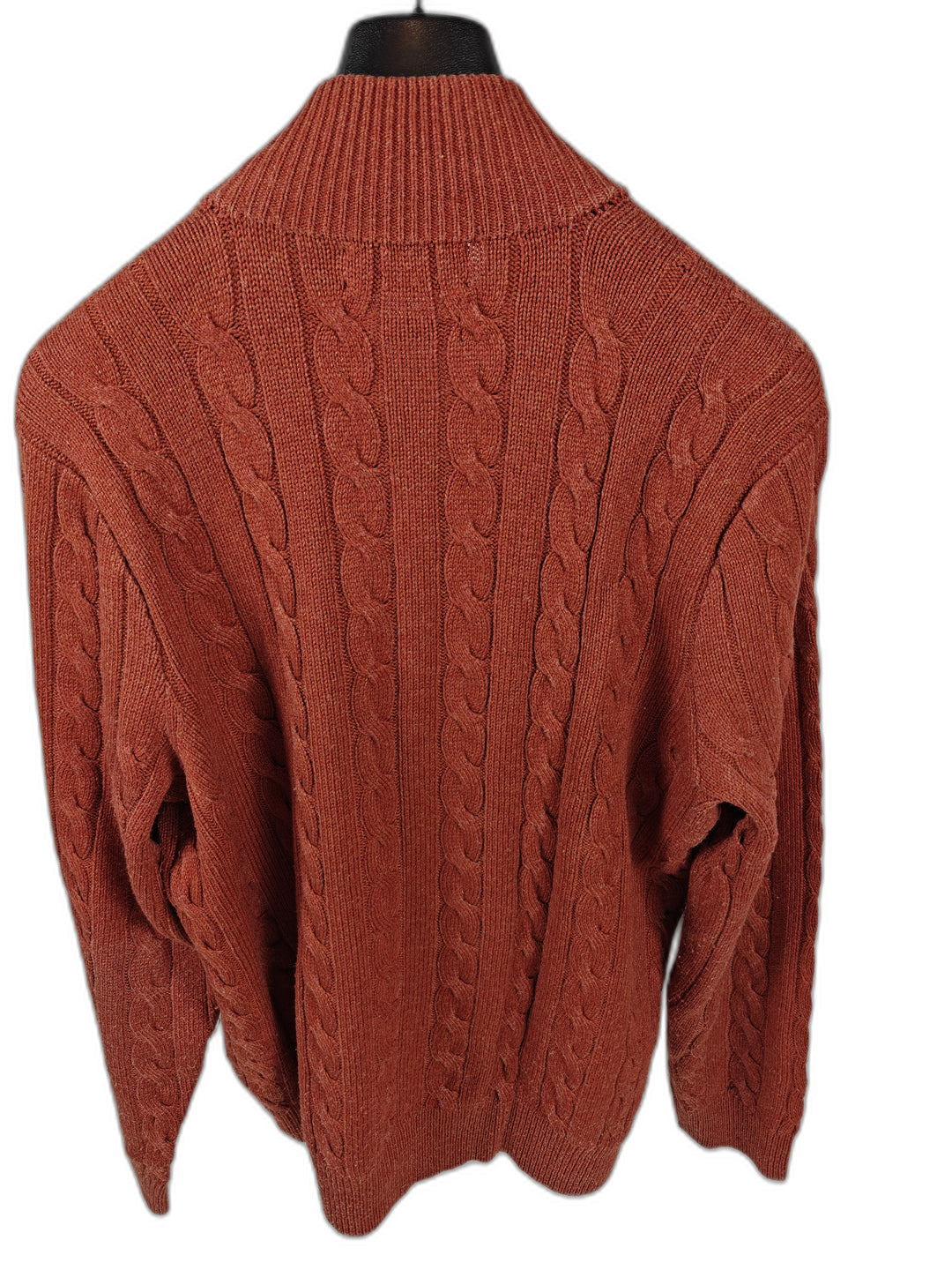 Men’s Polo Ralph Lauren Cable Knit Quarter Zip Orange XL