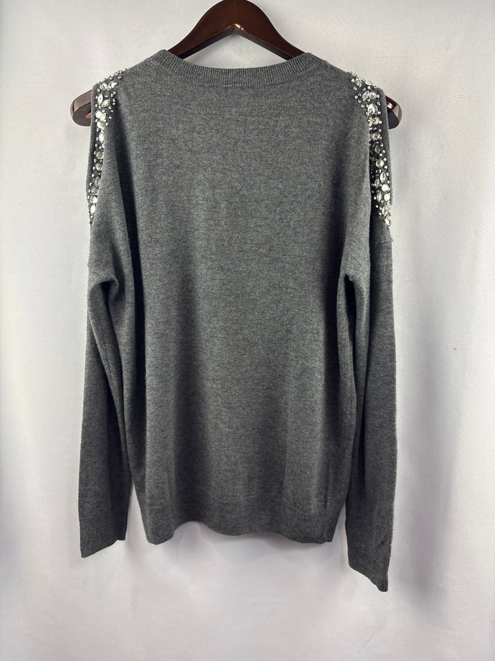 Women’s I.N.C International Concepts Medium Gray Bedazzled Sweater