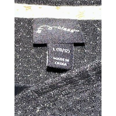 Art Class Girls Black Peplum Long Sleeve Top Size L (10/12) Textured Design