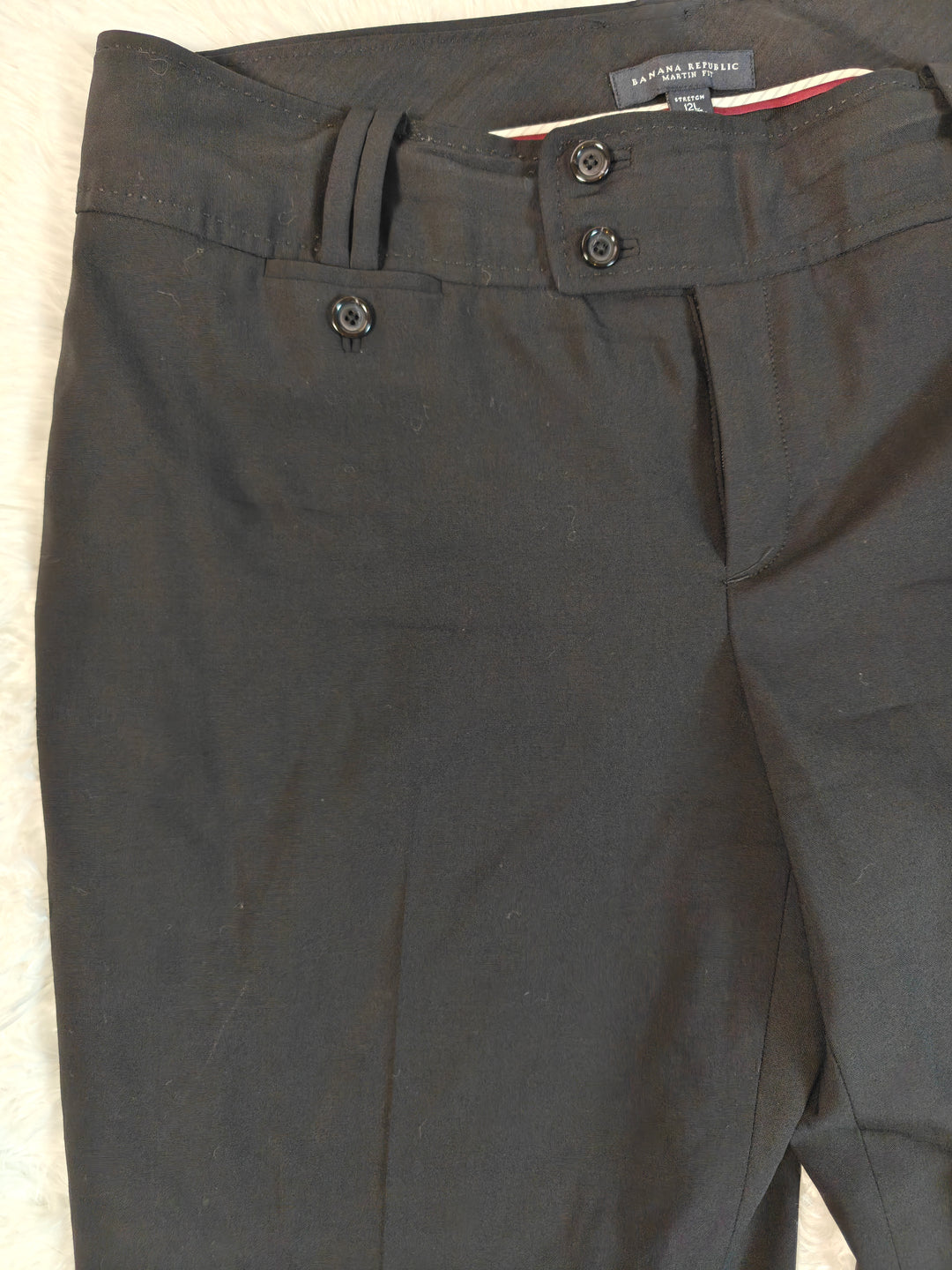 Womens Banana Republic Martin Fit Dress Pants Black Size 12L
