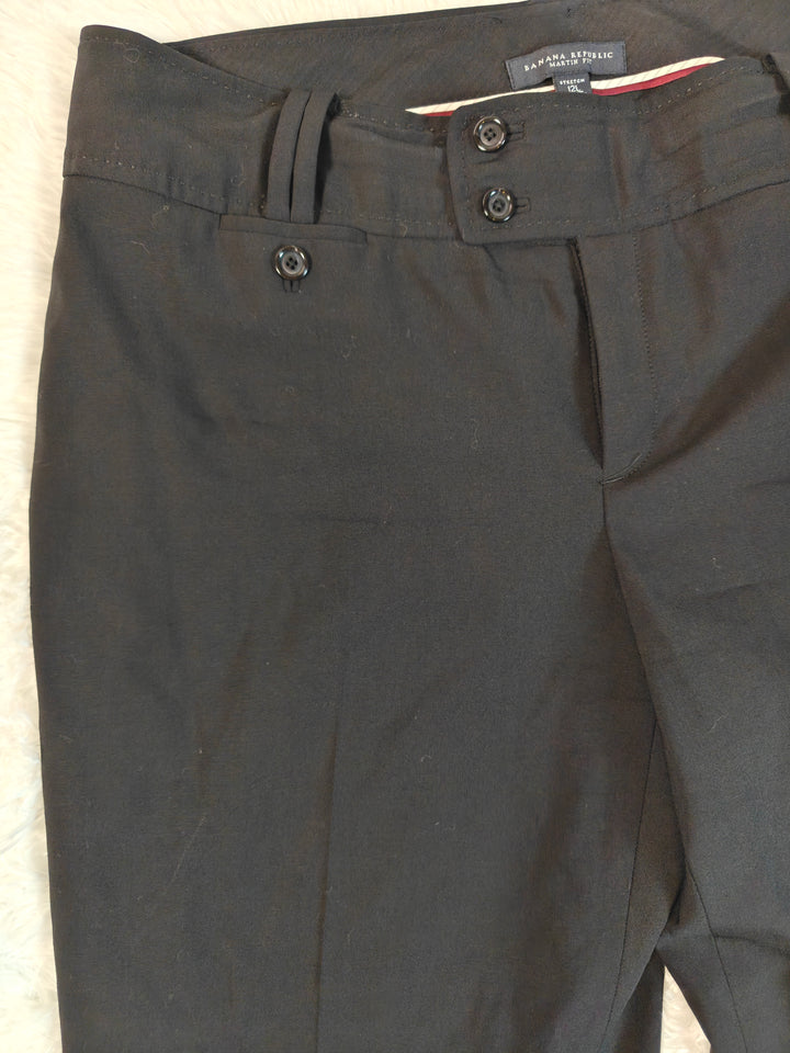 Womens Banana Republic Martin Fit Dress Pants Black Size 12L
