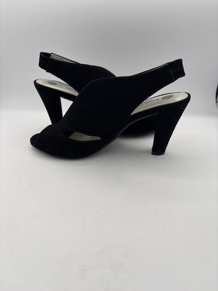 Women’s Eric Michael Size 8.5 Black Suede Slingback Pumps