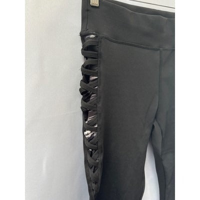 Women’s Anne Klein 2 AK2 Black Work Out Yoga Pants Leggings Ankle Sz L