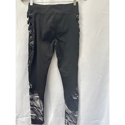 Women’s Anne Klein 2 AK2 Black Work Out Yoga Pants Leggings Ankle Sz L