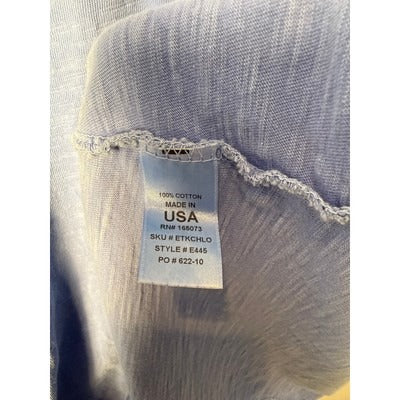 Fresh Produce Womens Sleeveless Cotton Top Blue Size XL