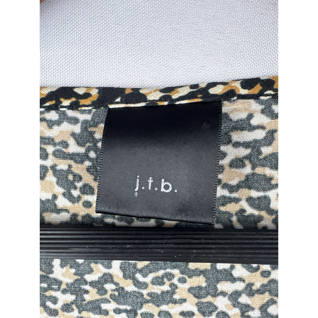 J.T.B. Sleeveless Cowl Neck Top Small Leopard Print