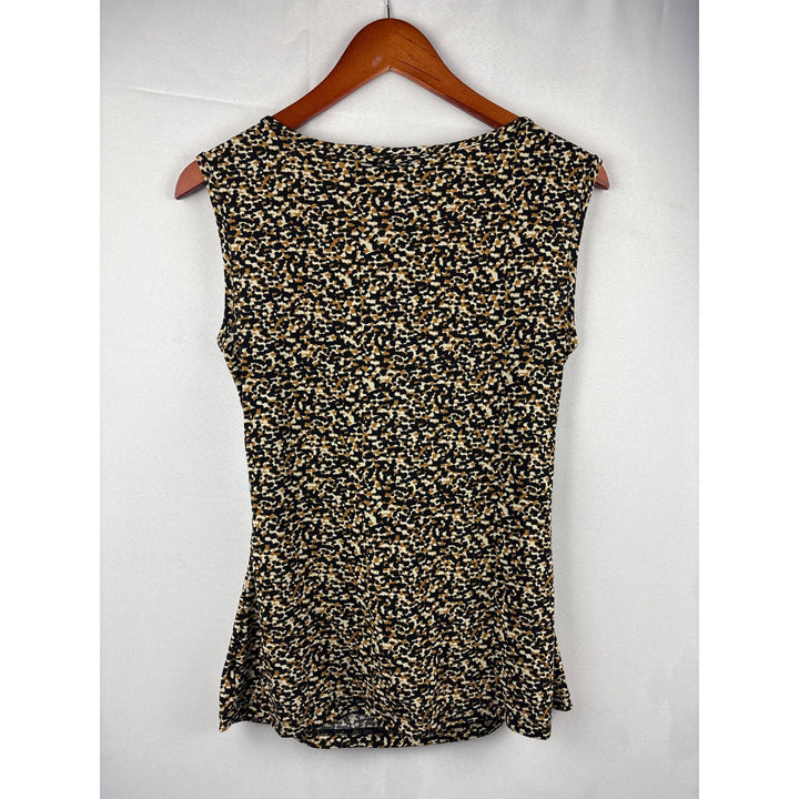 J.T.B. Sleeveless Cowl Neck Top Small Leopard Print