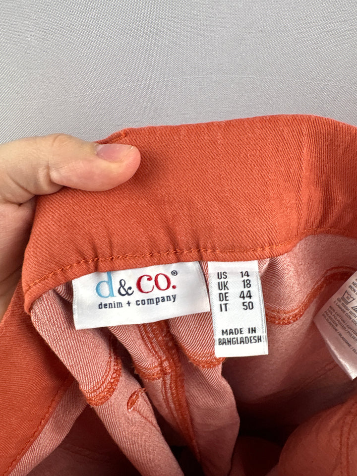 Women’s D&amp;Co Size 14 Burnt Orange Straight Leg Pants
