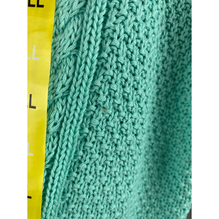Heather B Womens Small Aqua Cable Knit Cardigan Sweater