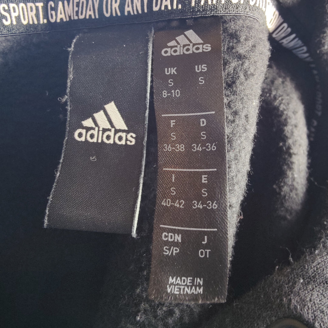 Adidas Black Pullover Hoodie Sweatshirt | Size Small | Unisex Style | Bold Logo Front
