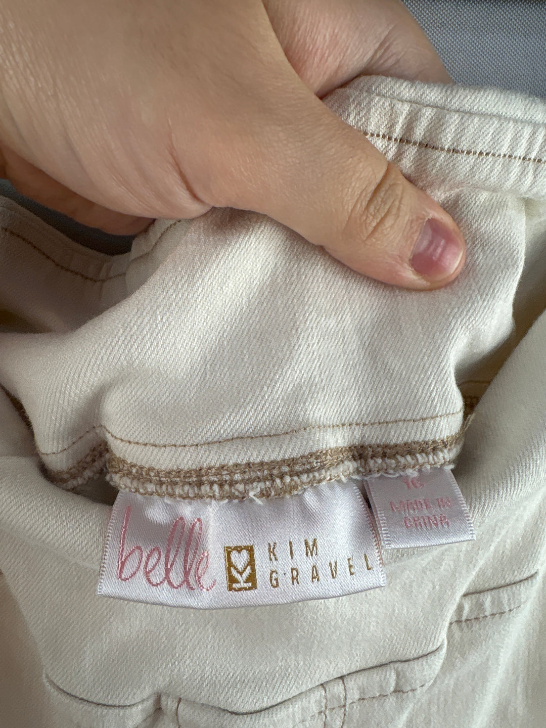 Women’s Belle Beach Kim Gravel Size 16 White Wide Leg Jeans