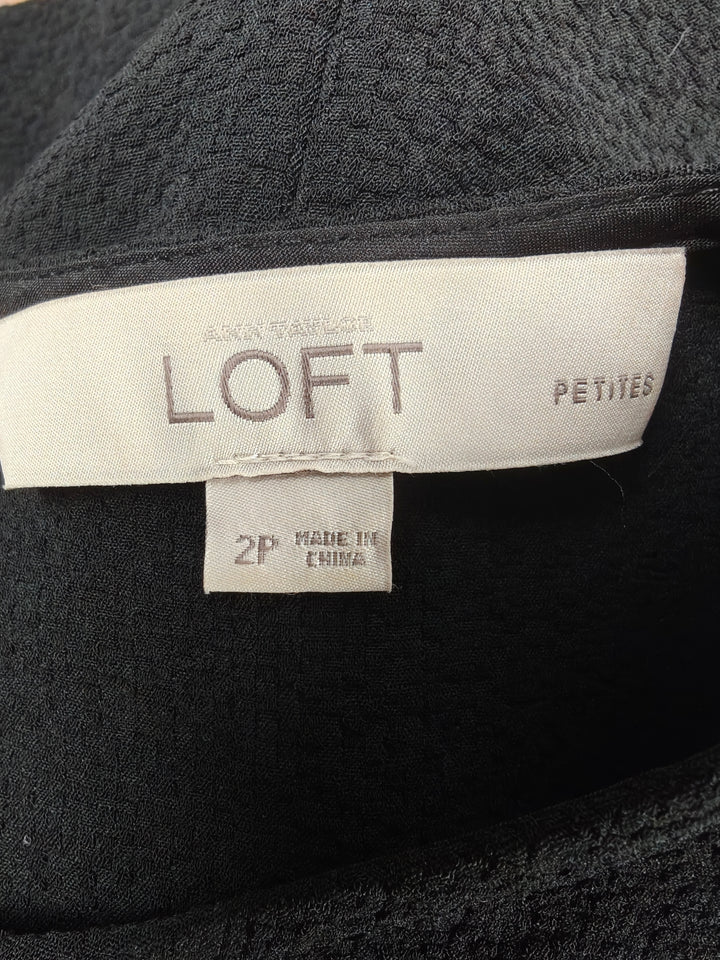 Women’s Ann Taylor LOFT Petites Shift Dress Black Size 2P