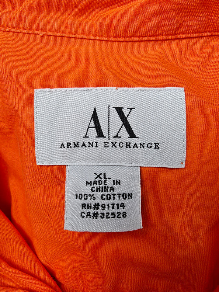 Men’s A|X Armani Exchange Short Sleeve Shirt Orange XL