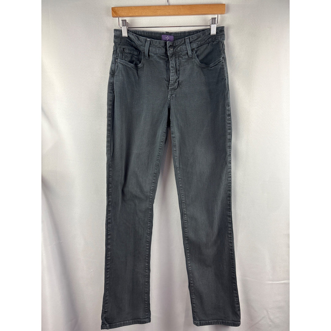 NYDJ Womens Straight Leg Jeans Size 8 Gray Denim