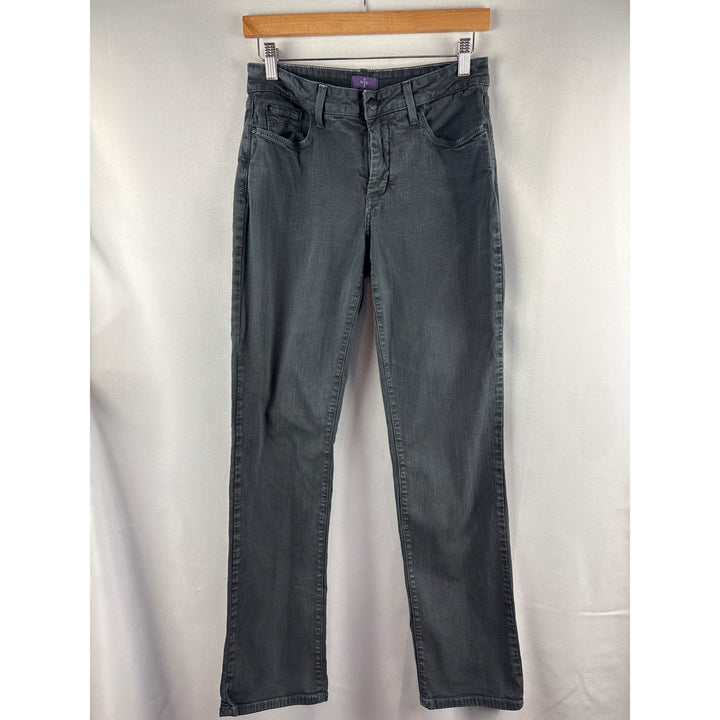 NYDJ Womens Straight Leg Jeans Size 8 Gray Denim