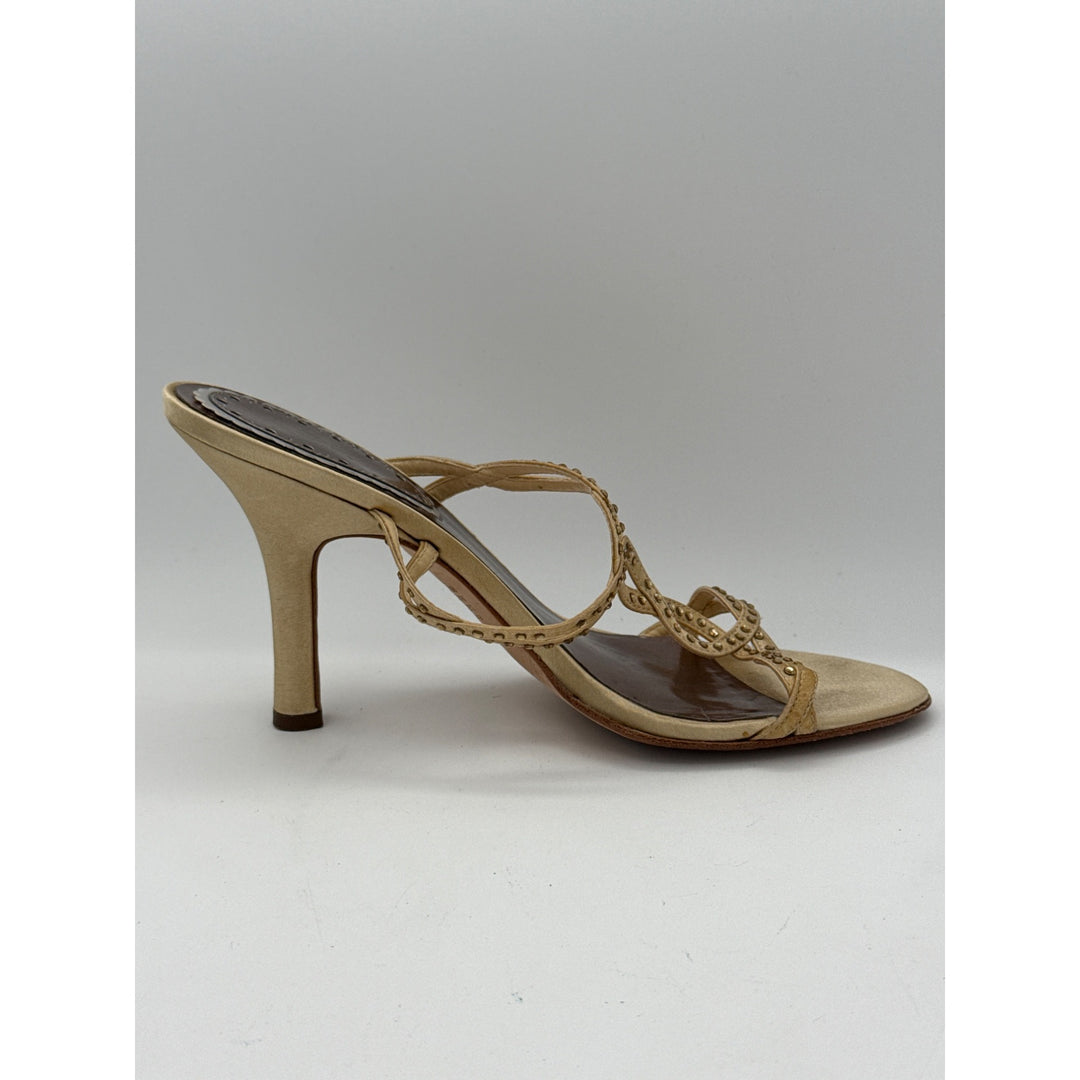 B.P. Womens Size 7 Beige Studded High Heel Sandals