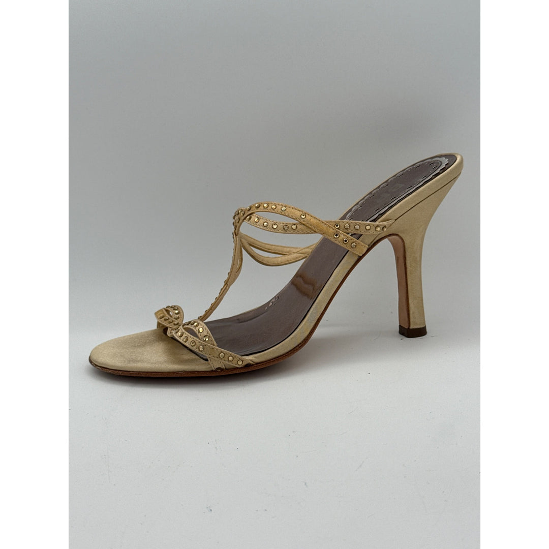 B.P. Womens Size 7 Beige Studded High Heel Sandals
