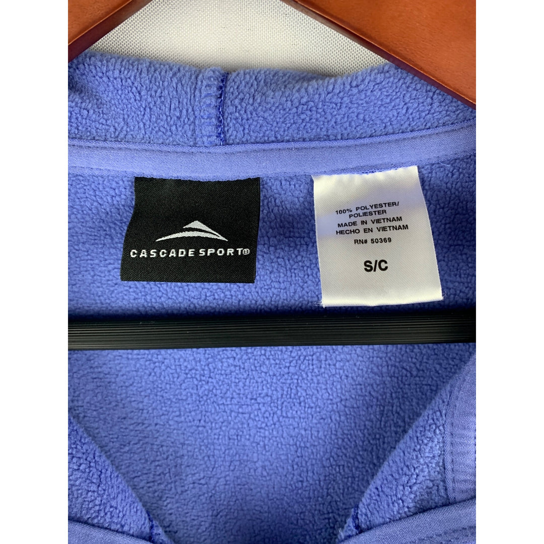 Cascade Sport Womens S Blue Pullover Fleece Jacket Swirl Print Polyester