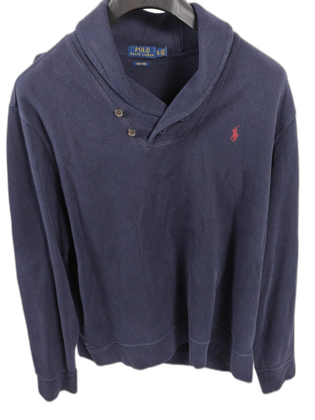 Men’s Polo Ralph Lauren Estate Rib Shawl Collar Sweater Navy Blue XL