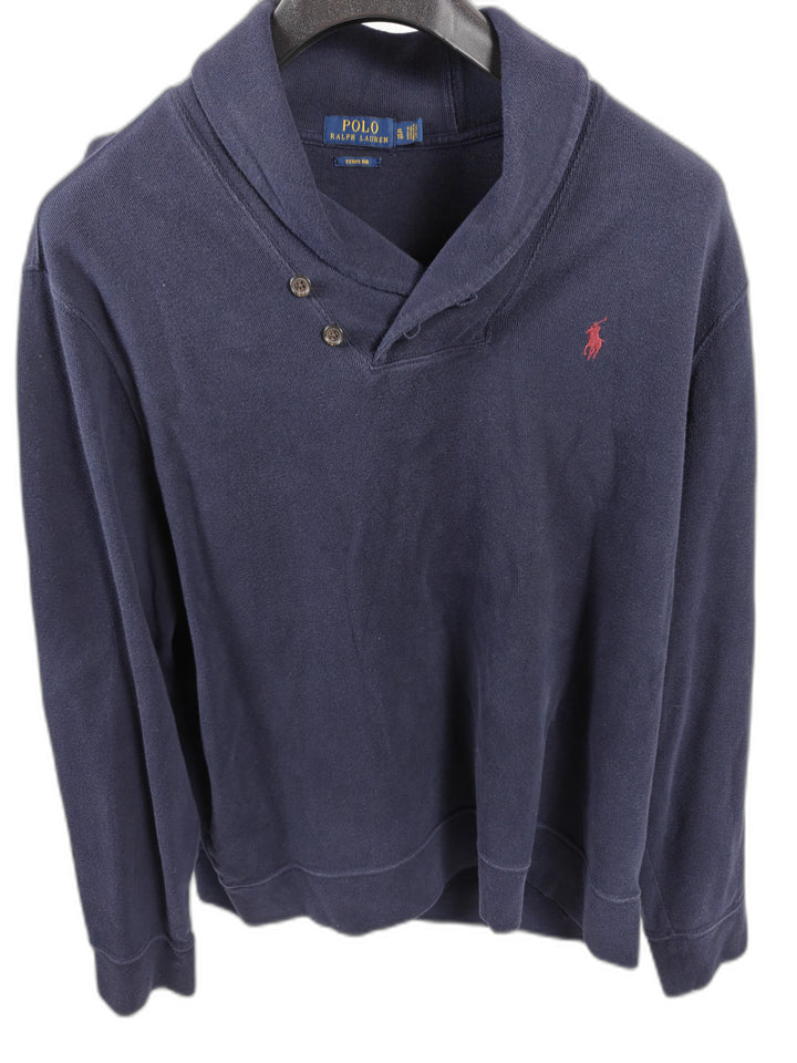 Men’s Polo Ralph Lauren Estate Rib Shawl Collar Sweater Navy Blue XL