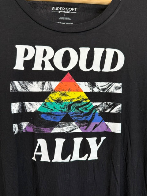 Torrid Super Soft Graphic Tee  (Proud Ally) Sz1(14-16) NWOT