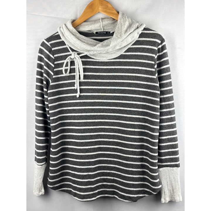 Pink Clover Womens Striped Cowl Neck Sweater Medium