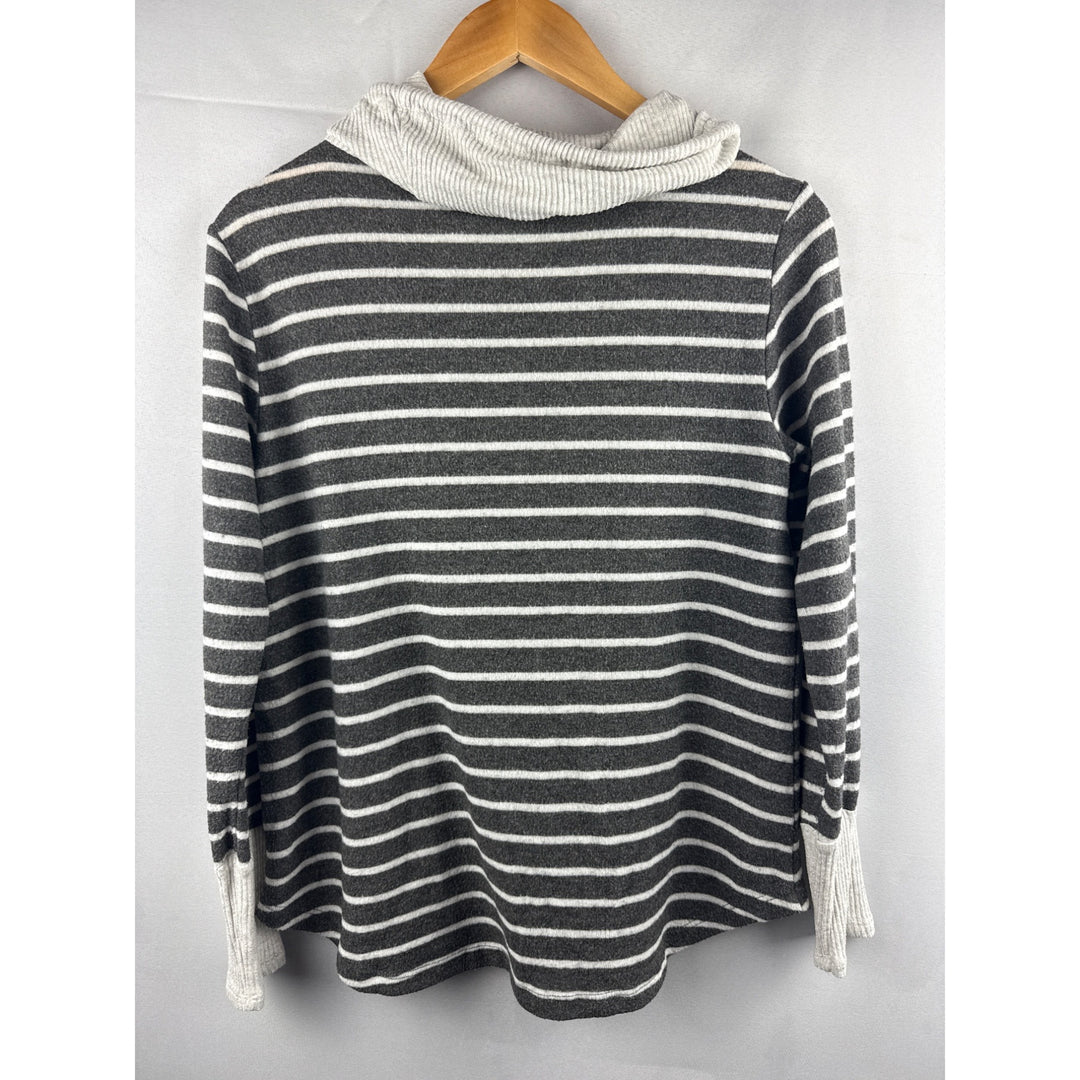 Pink Clover Womens Striped Cowl Neck Sweater Medium
