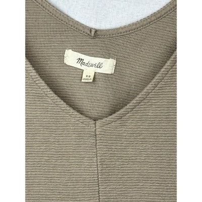 Women’s Madewell Light Brown Ribbed Tie-Front Tank Top Sz XS
