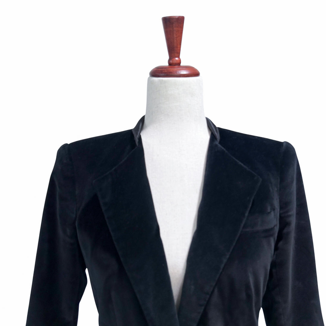 Rachel Zoe Women's Blazer Size 6 Velvet Elegant Chic Single Button Preppy Academia