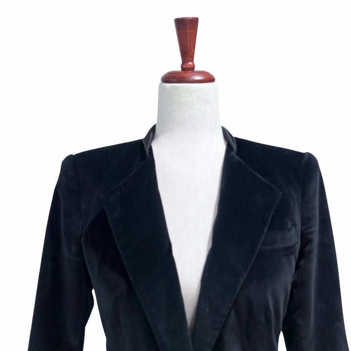 Rachel Zoe Women's Blazer Size 6 Velvet Elegant Chic Single Button Preppy Academia