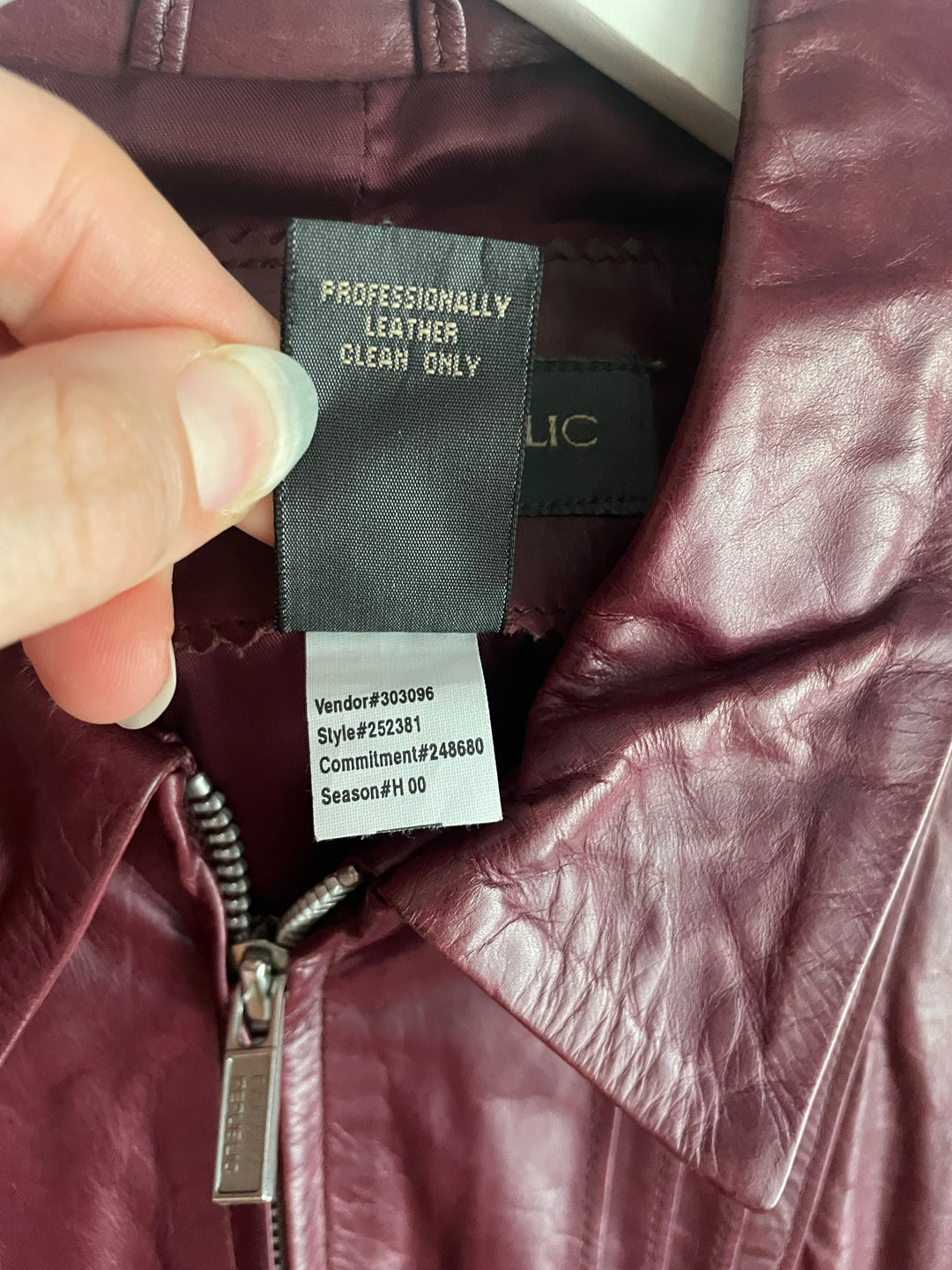 Banana Republic Oxblood Burgundy Genuine Leather Jacket Zip Front Size 6 Vintage Y2K