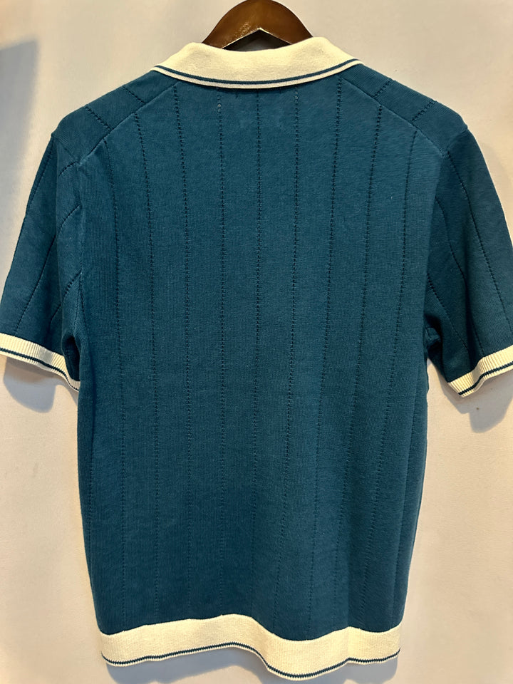 Men’s Abercrombie & Fitch Teal Short Sleeve Polo Sweater Size M