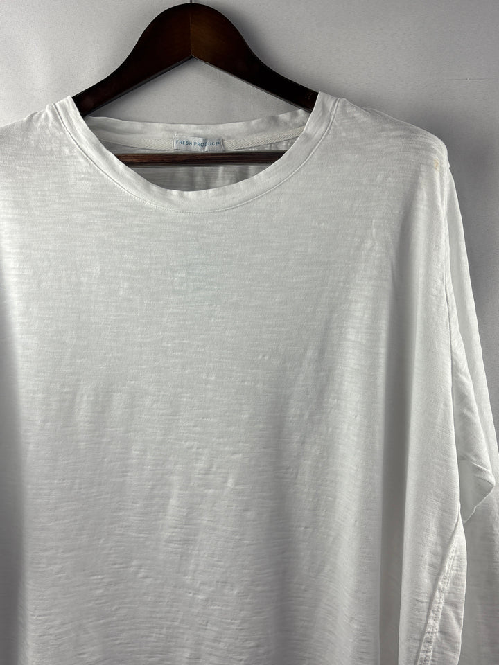 Women’s Fresh Produce Size 2X White Long Sleeve Shirt