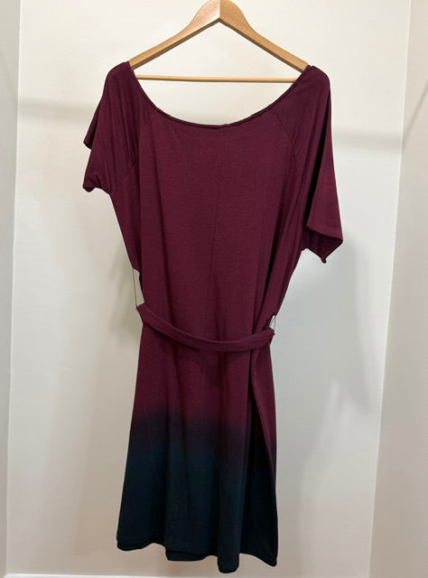 Torrid Burgundy Tie Dip-Dye Dress Sz1X(14-16) NWT