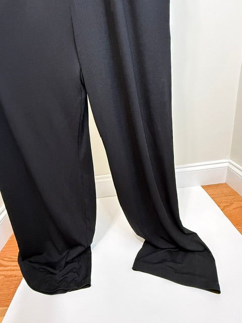Cider Black Ribbed Wide‑Leg Jumpsuit – Corset Waist SzXL NWT
