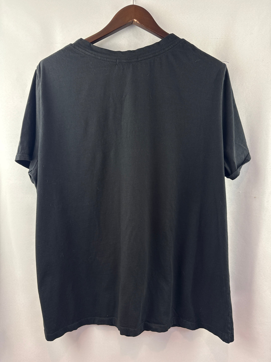 Women’s Fresh Produce Size 2X Black V-Neck T-Shirt