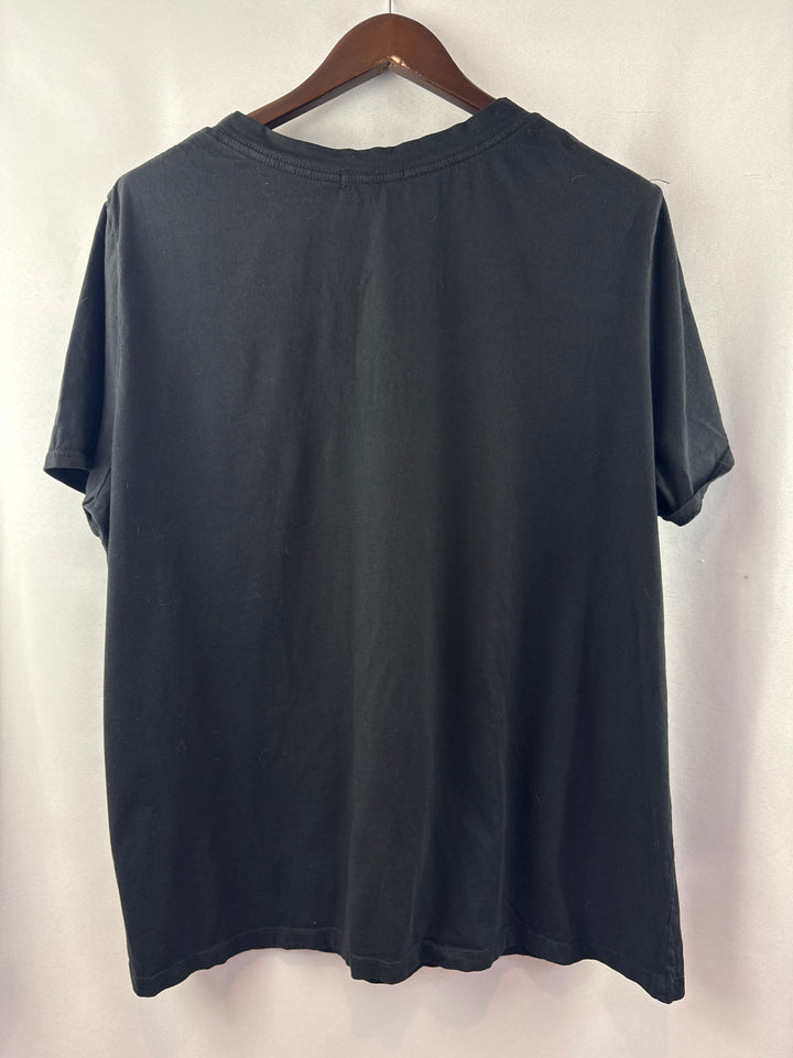 Women’s Fresh Produce Size 2X Black V-Neck T-Shirt