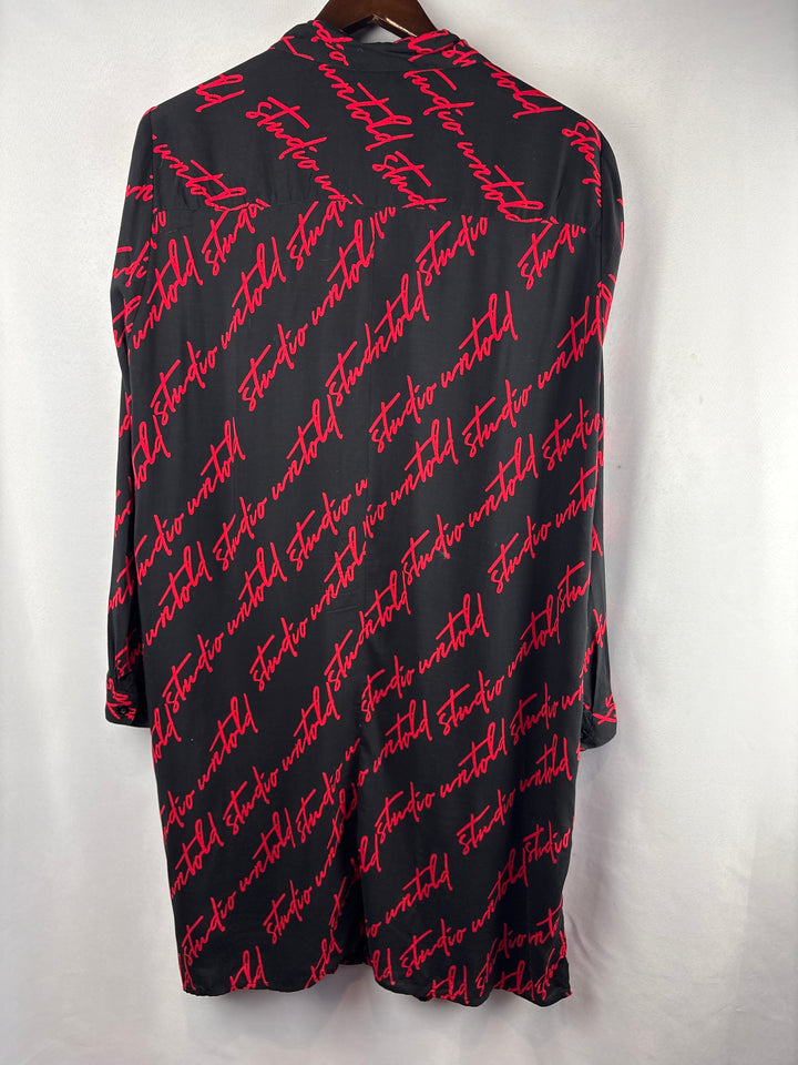 Women’s Studio Untold Size 16/18 Black Graphic ButtonUp Dress