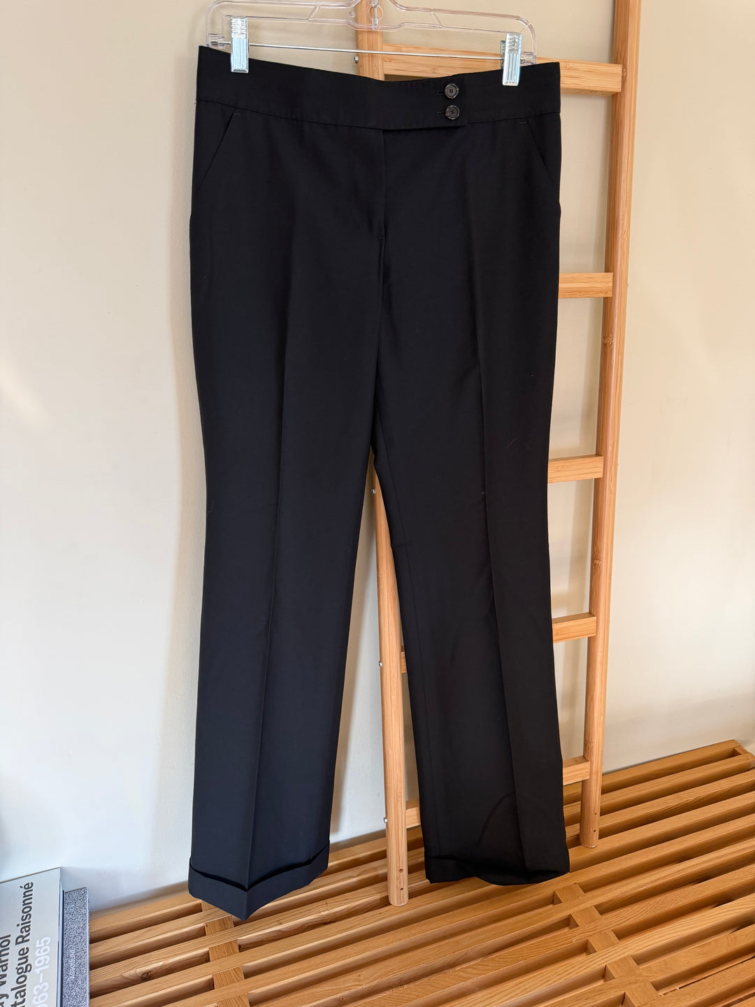 Vintage Louis Vuitton Black Wool Trousers Size 40 Made in France